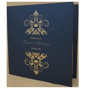 Elegant King Blue Invitation with Gold Foil image