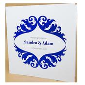 Royal White Invitation with Blue Foil image