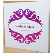 Royal White Invitation with Pink Foil image