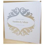 Royal Marble White Invitation with Silver Foil image