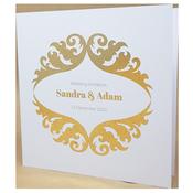 Royal Marble White Invitation with Gold Foil image