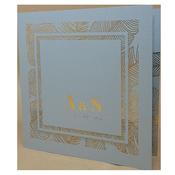 Palm Tree Moonlight Silver Invitation with Gold Foil image