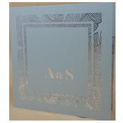 Palm Tree Moonlight Silver Invitation with Silver Foil image