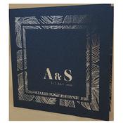 Palm Tree King Blue Invitation with Silver Foil image