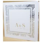 Palm Tree Classic Marble White Invite with Silver Foil image