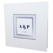 Square White Invitation with Blue Foil image