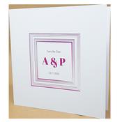 Square White Invitation with Pink Foil image