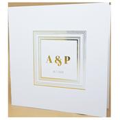 Square White Invitation with Gold Foil image