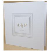 Square Marble White Invitation with Silver Foil image