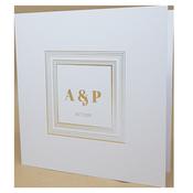 Square Marble White Invitation with Gold Foil image