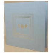 Square Moonlight Silver Invitation with Gold Foil image