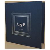 Square King Blue Invitation with Silver Foil image