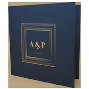 Square King Blue Invitation with Gold Foil image