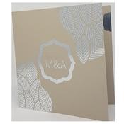 Floral Majestic Classic Sand Invitation with Silver Foil image