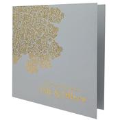 Oriental Real Silver Invitation with Gold Foil image