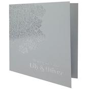 Oriental Real Silver Invitation with Silver Foil image