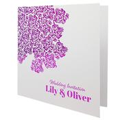Oriental White Invitation with Pink Foil image