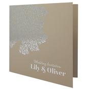 Oriental Majestic Sand Invitation with Silver Foil image