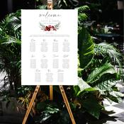 Wedding Table Plan - Burgundy Bouquet