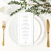 Individually Named Wedding Menus - Venetian Blue and Gold menu