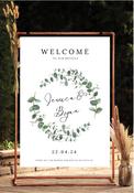 Wedding Welcome Sign - Green wreath