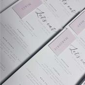 'Let's Eat' Named Wedding Menus - Pink