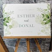 Wedding Welcome Sign - Sage Watercolour