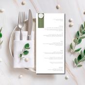 Sage green individually named menus with wax seal