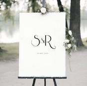 Wedding Welcome Sign - Minimalist Initials