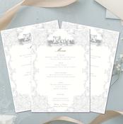 Wedding Menu Cards - Fleur de lis