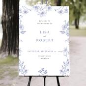 Wedding Welcome Sign - Teal Posies