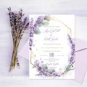 Wedding Invitations | Lavender Wreath
