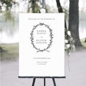 Wedding Welcome Sign - Vintage Wreath