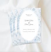 Wedding Ceremony Booklets | Soft Blue Floral ceremony booklet