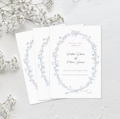 Wedding Ceremony Booklets | Vintage Blue Wreath booklet