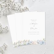 Wedding Ceremony Booklets | Pink and Blue Summer Blossoms