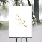 Wedding Welcome Sign - Gold Initials