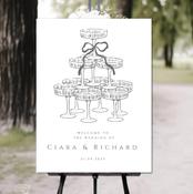 Wedding Welcome Sign - Champagne Tower
