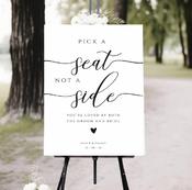 Wedding Welcome Sign - Pick a Seat