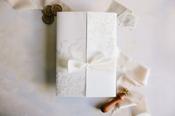 Gatefold Wedding Invitations | Gold Vine chiffon
