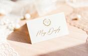 Wedding Day Favour Cards  | Gold Wreath