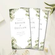 Wedding Ceremony Trifolds | Green &amp;amp; White Floral