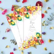 Wedding Ceremony Trifolds | Rainbow Bouquet Watercolour