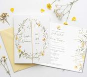 Gatefold Wedding Invitations |  Botanical Meadow gatefold image