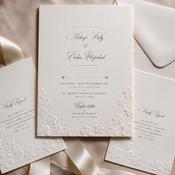 Wedding Invitations | Embossed Daisy Border