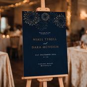 Wedding Welcome Sign - Midnight Fireworks