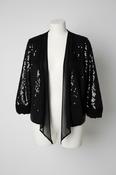 Per Una Women's Black Sequin Cropped open front Jacket Size 14 L25W17 SKU 6948 image