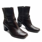 Ginu Kenduri Women’s Brown Patent Leather Ankle Boots – Size 41 image