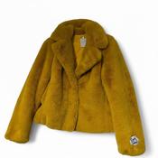 Rino &amp; Pelle yellow faux fur jacket with heart detail #fauxfurjacket L30 W20 in medium SKU 6889 image