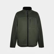 Double extra large Green fleece-lined zip-up jacket with pockets #outdoorjacket collar to hem 32 pit to pit 25 ski 7071 image